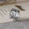 oly-501ead0008b7772f01428dbc594de2fa Wholesale Antique Silver Coin Ring Adjustable Open Retro Western Style Unisex Chic Jewelry Accessory Boutique Resale