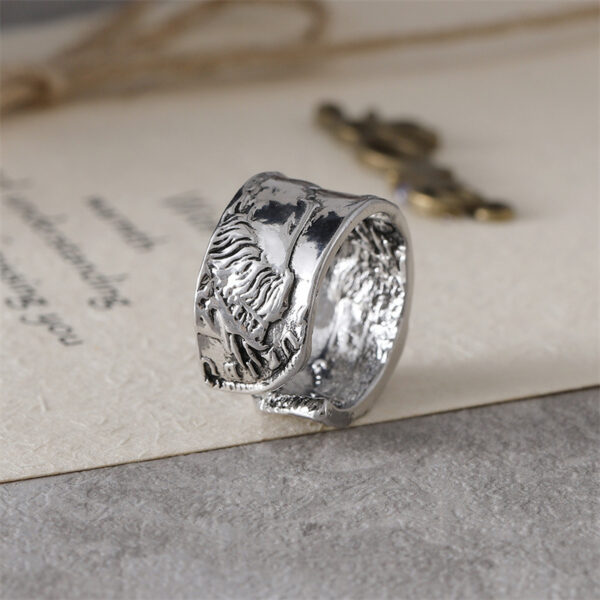 oly-501ead0008b7772f01428dbc594de2fa Wholesale Antique Silver Coin Ring Adjustable Open Retro Western Style Unisex Chic Jewelry Accessory Boutique Resale