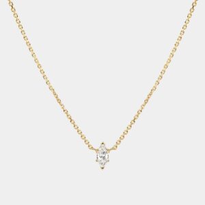 Gold single horse eye necklace