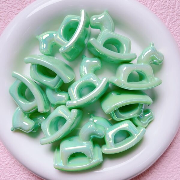 oly-50390e4c493aa84201d6add3f201d1e4 Wholesale Acrylic Hand-Painted Trojan Horse Beads UV Plated Finish for DIY Phone Charms Keychains Jewelry Accessories