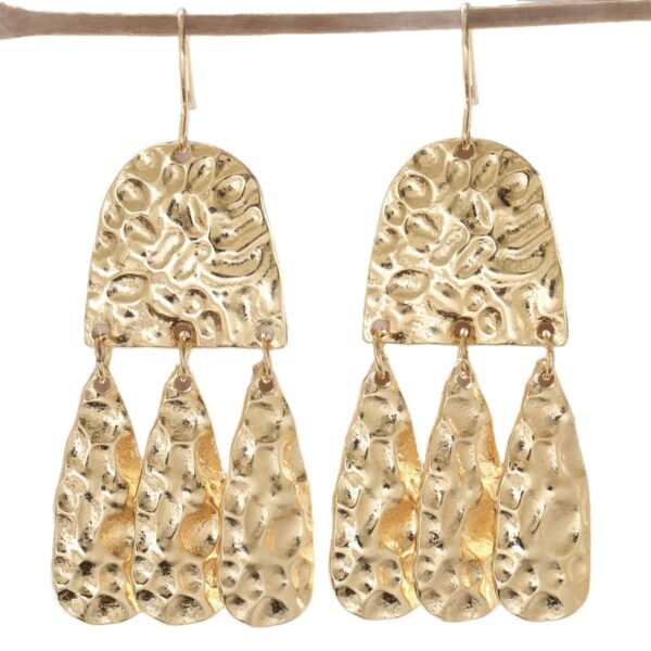 Wholesale Retro Hammered Alloy Drop Earrings Fashion Jewelry For Party Boutique Gift