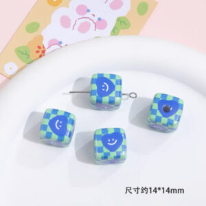 08-Green Blue Heart / 14mm (sold per unit)