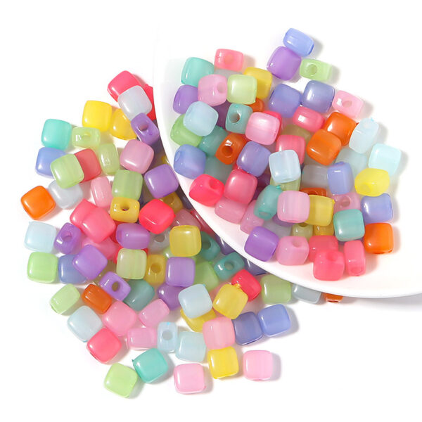 oly-506b33fe0e6a1449a3661138433fce2b Wholesale 100Pcs Jelly Acrylic Loose Spacer Beads, Transparent Candy Colors, DIY Jewelry Making Accessory for Bracelets and Necklaces