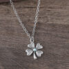 oly-507399023203acfb8a8e4c86c336f07a Wholesale Zinc Alloy Electroplated Bohemian Vintage Lucky Clover Necklace And Earring Set With Turquoise Pattern For Party Wear