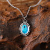 oly-507a5628c24c8df4bc89c537a08ae58d Wholesale Retro Oval Zircon Necklace Antique Silver Finish Dreamy Blue Pendant Casual Everyday Jewelry Accessory For Boutique Resale