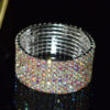 Wholesale Bridal Multi Row Rhinestone Stretch Bracelet Silver White Crystal Women S Jewelry For Party Gift