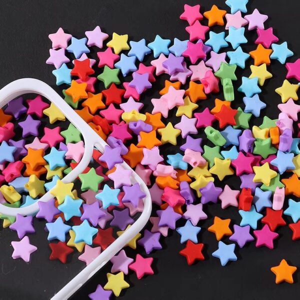 oly-50b050b65935498ac3705d2a95dc03f6 Wholesale Frosted Candy Acrylic Star Loose Beads 100pcs DIY Jewelry Making Party Craft Supply