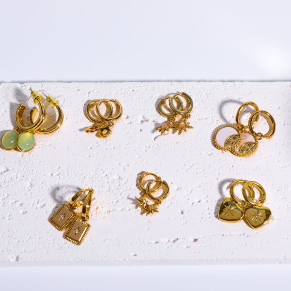 oly-50b2d3e3e15e5dfe46ad729aa2441450 Wholesale Retro Six Pointed Star Earrings For Women Copper Zircon Studded Natural Stone Jewelry Accessory Everyday Gift