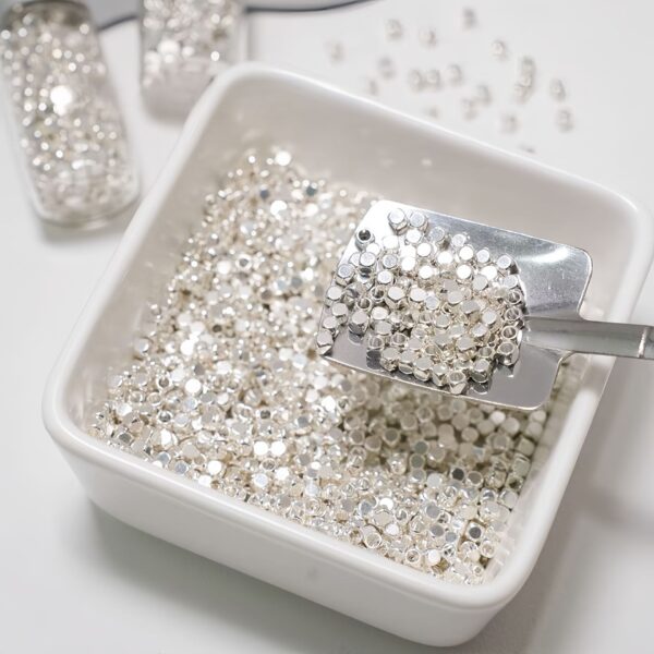 oly-50c8be60dca49ae07627ed30cb21c0c1 Wholesale Chic Silver Tone Square Loose Beads Alloy Spacer Beads for DIY Jewelry Making Bracelet Necklace Gift Supply