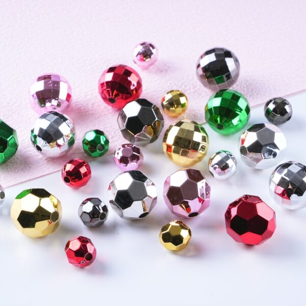 oly-50daff20e943a89551d4a00e748f73f2 Wholesale Stylish Earth Angel Acrylic Beads for DIY Phone Charms Jewelry Making Electroplated Disco Beads Craft Gift