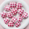 Wholesale Acrylic Plaid Heart Loose Beads DIY Jewelry Making Phone Charm Bracelet Craft Supply