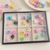 Wholesale UV Plated Acrylic Letter Beads Mixed Colors for DIY Phone Charm Bag Pendant Craft Supply