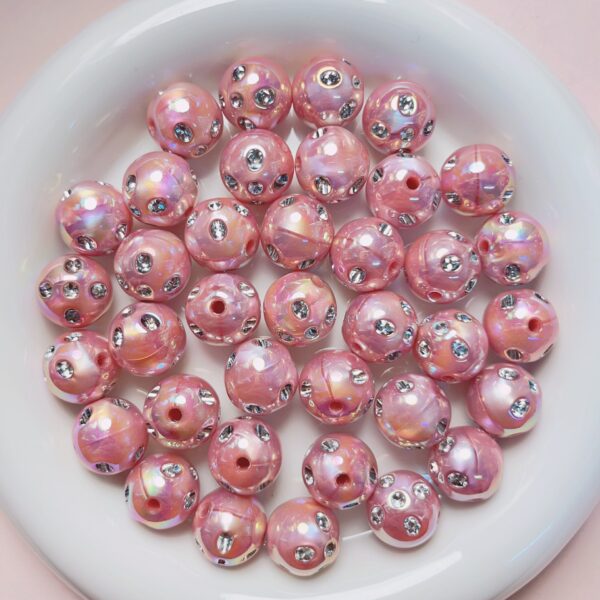 oly-51818329bfc95753329e5024852c92ff Wholesale 16mm Acrylic UV Plated Diamond Loose Beads for DIY Necklace Bracelet Phone Charm, Fashion Accessory