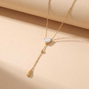 Water drop pendant zircon Y-shaped necklace