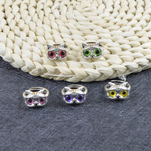 Wholesale Stylish Cat Shape Adjustable Ring Red Zinc Alloy Fashion Jewelry Accessory For Casual Gift Boutique Resale