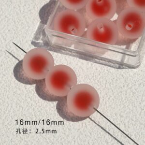 04-red / Size is about 12mm, hole diameter is about 2.9mm (sold by the piece)