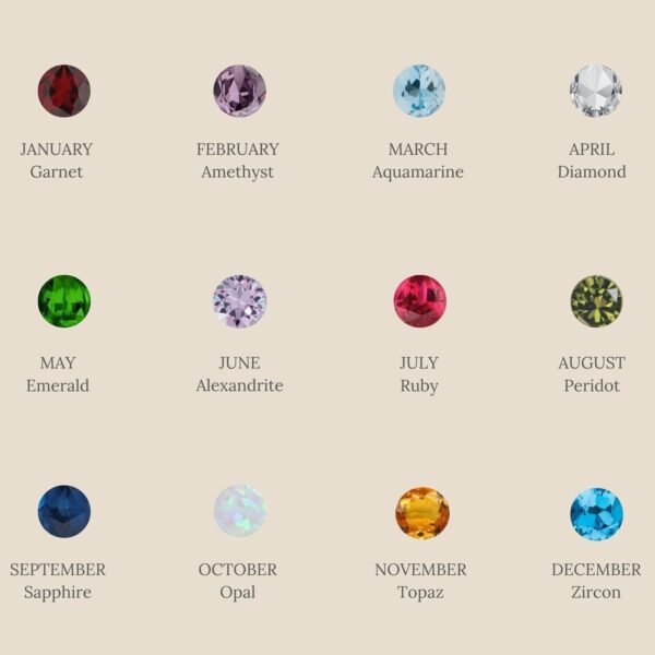 Wholesale Electroplating Copper Plated Twelve Birthstone Stud Earrings Geometric Style Women S Fashion Jewelry Gift