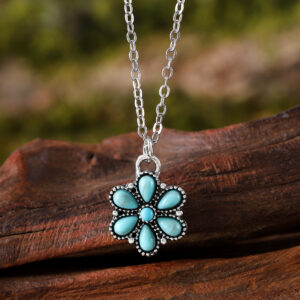 Oval turquoise necklace (blue)