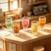 oly-521ec248895fa894677d09e1f7838b93 Wholesale Green Resin Miniature Milk Tea Cup Charm DIY Keychain Pendant Fashion Accessory for Hair Clip Shoe Buckle
