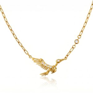 Bird skeleton necklace