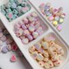 oly-52c7bce187fc2fdcab2e39cca8698dc1 Wholesale Blue Cream Double Color Heart Shaped Acrylic Beads for DIY Jewelry Making Craft Supply