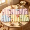 Wholesale Resin Yellow Striped Checkered Tray for Dollhouse Decor DIY Craft and Home Decor