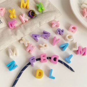 Wholesale UV Plated Acrylic Letter Beads Mixed Colors for DIY Phone Charm Bag Pendant Craft Supply