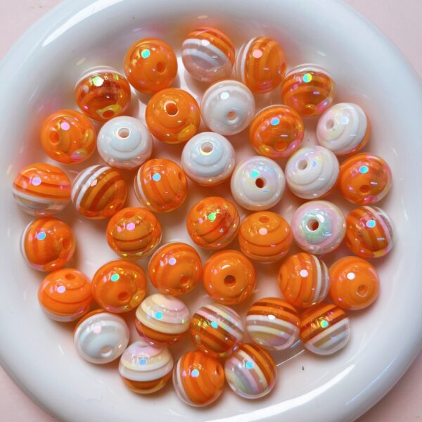 Wholesale 16mm Acrylic Electroplated Rainbow Striped Lollipop Beads for DIY Phone Charm Jewelry Making