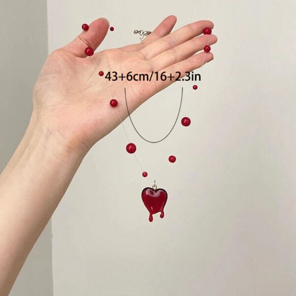 oly-52dd14bf40702d57f91dd175507d95f9 Wholesale Trendy Red Heart Pendant Necklace Zinc Alloy Jewelry Accessory For Boutique Resale