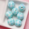 oly-52efd949fcdc6d144f40449705c458f8 Wholesale Acrylic Checkered Beads 16mm Light Purple for DIY Jewelry Making Phone Charm Bracelet Necklace Craft Supply