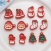 Wholesale Christmas Santa Claus Acrylic Dripping Oil Loose Beads for DIY Bracelet Necklace Phone Chain Jewelry Making Gift