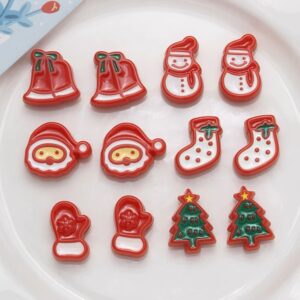 Wholesale Christmas Santa Claus Acrylic Dripping Oil Loose Beads for DIY Bracelet Necklace Phone Chain Jewelry Making Gift