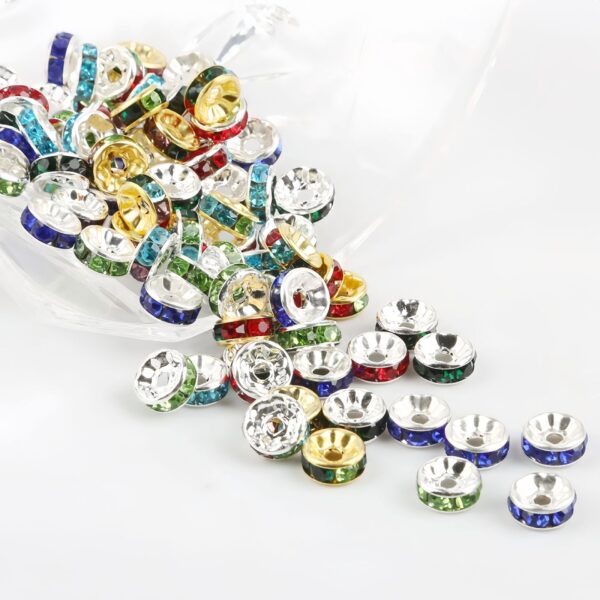 Wholesale Artificial Crystal Purple Wheel Spacer Beads Electroplated DIY Jewelry Accessory for Bracelet Necklace Gift