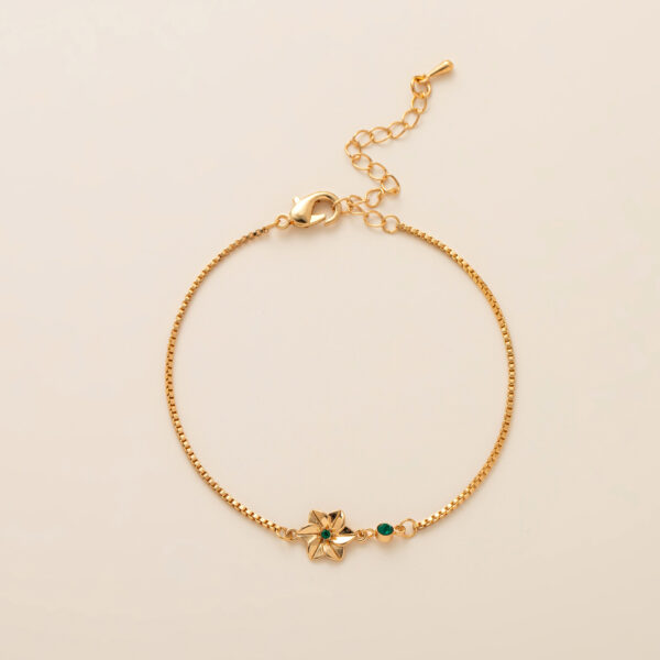 oly-5373ff564653dfd8844fff9825a8f432 Wholesale December Flower Bracelet Zircon Birthstone Pendant Bracelet Women's Zodiac Peanut Day Birthday Flower Color Preservation