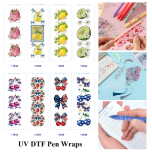 Wholesale 2/8/16pcs Summer Fruit Bow Strawberry Lemon Cherry Pen and Bookmark Stickers UV DTF Wraps