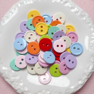 Wholesale Acrylic Baking Paint Button Beads Light Blue Loose Beads for DIY Jewelry Making Bracelet Necklace Craft Supply