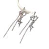 Wholesale Zinc Alloy Heart Rhinestone Tassel Drop Earrings Y2K Boho Chic Fashion Jewelry Accessory Boutique Resale Gift