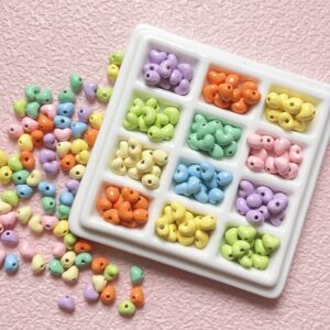 Wholesale Chic Rainbow Heart Alloy Painted Loose Beads for DIY Phone Charm