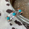 Wholesale Retro Bohemian Silver Tone Metal Open Cuff Bracelet With Turquoise Cactus Design Women S Fashion Accessory Everyday Party Gift