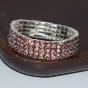4 rows of silver purple diamonds