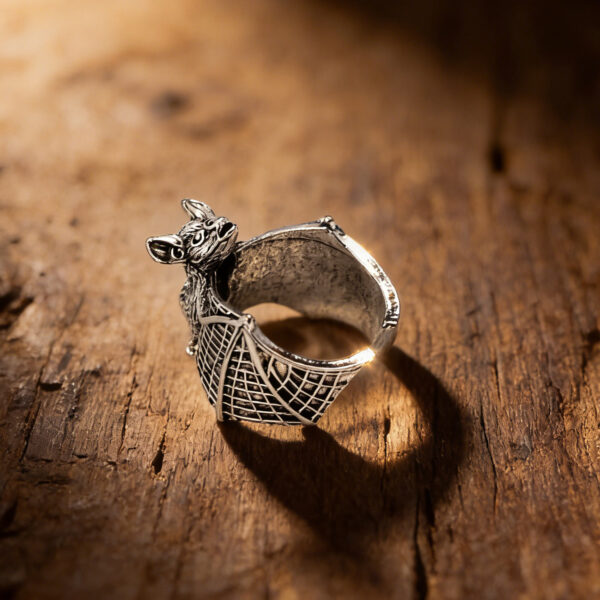 oly-5557afd899c35e829db5b32cac10d5f6 Wholesale Vintage Dark Bat Adjustable Ring Antique Silver Zinc Alloy Unisex Jewelry Accessory Boutique Resale