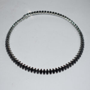 Xl-2160 - collar, silver-plated black, marquise style