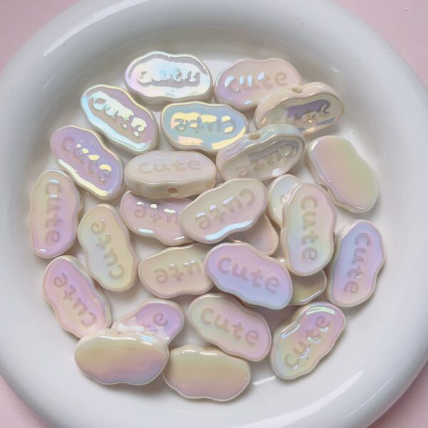 Wholesale Trendy Cute Word Plate Acrylic Charms, Electroplated Black Finish, for DIY Phone Chain Keychain Jewelry Accessory
