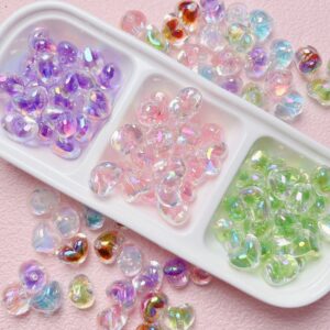 oly-55a5363b9ab7b6ff44668dc633338e0f Wholesale Sugar Heart Acrylic Bead-in-Bead Electroplated DIY Phone Charm Jewelry Making Fashion Accessory
