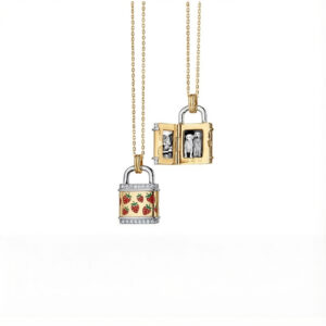 Golden strawberry lock necklace