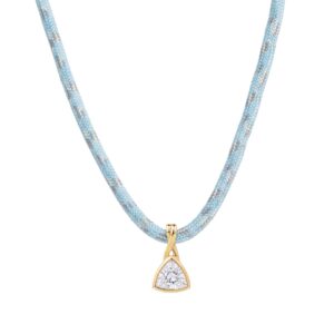 Triangular blue rope necklace