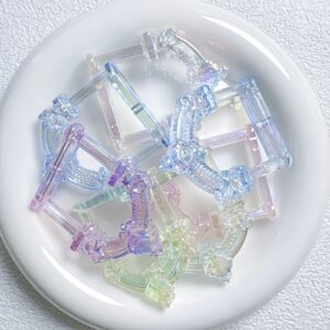 Wholesale UV Plated Acrylic Picture Frame Beads for DIY Phone Charms and Pen Accessories