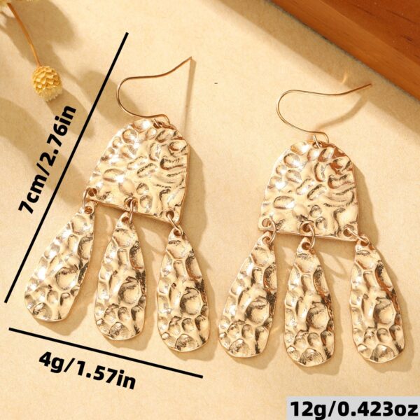 Wholesale Retro Hammered Alloy Drop Earrings Fashion Jewelry For Party Boutique Gift