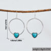 oly-561dfd7bbbcc0df279a67026fa9c5b23 Wholesale Silver Plated Turquoise Hoop Earrings Vintage Handmade Creative For Women Everyday Wear