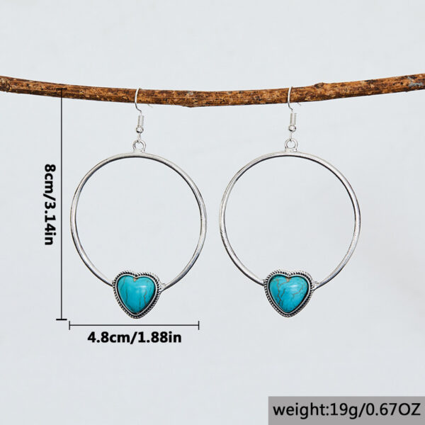 oly-561dfd7bbbcc0df279a67026fa9c5b23 Wholesale Silver Plated Turquoise Hoop Earrings Vintage Handmade Creative For Women Everyday Wear